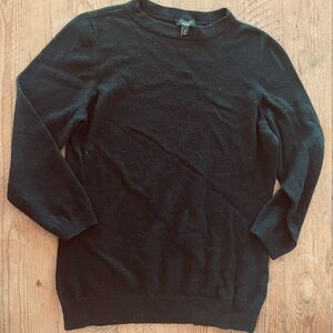 Talbots Black Crewneck wool sheepskin Blend